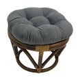 thumbnail image 1 of 18-inch Round Solid Micro Suede Tufted Footstool Cushion - Grey, 1 of 2