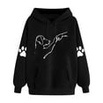 thumbnail image 4 of Funny Hooded Sweatshirts Dog And People Punch Hand Dog Women Friendship Bump Dog's Paw Pullover Hoodie Tops, 4 of 4