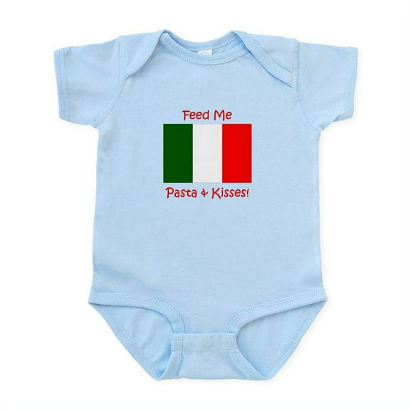 CafePress - Feed Me Pasta And Kisses Onesie Body Suit - Baby Light Bodysuit, Size Newborn - 24 Months