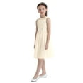 thumbnail image 4 of Eandarui Kids Flower Girl Dress Princess Lace Sequined Chiffon Dress Pageant Formal Dress Up Beige 12, 4 of 7