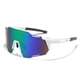 thumbnail image 5 of Gafas de ciclismo con montura blanca, transparentes, de gran tamaño, para exteriores, que cambian de color, para correr, resistentes al viento y a la arena, con protección ultravioleta para miopía, 5 of 5