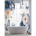thumbnail image 5 of Vintage Blue Floral Sheer Curtains 84 Inch Length 2 Panels Set Window Treatments, Farmhouse Watercolor Flower Butterflies Rod Pocket Semi Curtains for Living Room/Bedroom/Kitchen Décor, 104"W x 84"L, 5 of 7