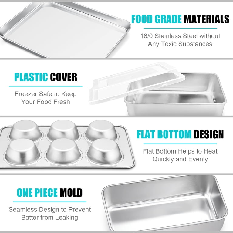 Walchoice 6-Piece Stainless Steel Nonstick Bakeware Set photo 5