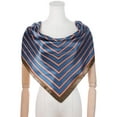 thumbnail image 2 of INSPIRE CHIC Women 35" Striped Square Scarf, Large Satin Silk Like Scarves Shawl Neckerchief Head Wrap Bandanas 35.4x35.4" Navy Blue, 2 of 6
