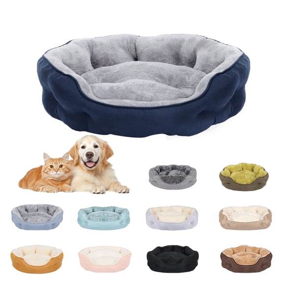 PureWags Small Dog Bed, Round Cat Bed Washable for Indoor Cats, Non-Slip Base and Removable Cushion, Pet Bed for Puppy and Kitten, 25 Inches