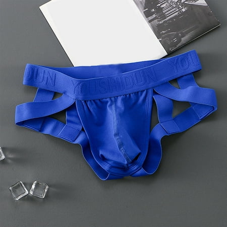 

Juebong Men s Underwear Deals Clearance Under $10 Men Casual Hollow-carved Design Sexy Double Thong Panties Hip Lift Low Waist Underwear Pants Blue XXXL