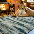 thumbnail image 6 of Wellber Shag Rugs Fluffy Tie-Dyed Area Rug for Bedroom Living Room Carpet Home Decor,5'x8',Blue, 6 of 7