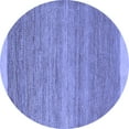 thumbnail image 1 of Ahgly Company Machine Washable Indoor Round Abstract Blue Modern Area Rugs, 3' Round, 1 of 4