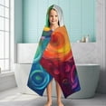 thumbnail image 6 of Colorful Tie Dye Circular Spiral Pattern Hooded Bath Towel，60"x35" for Ages 3 To 12 Kids, Quick Dry Lightweight Soft Microfiber Hood Beach Towel Cover Up for Kids, 6 of 7