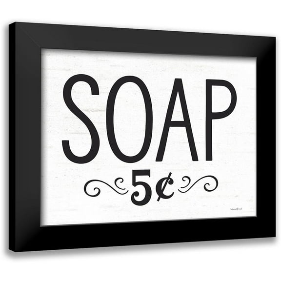 Lettered and Lined 14x12 Black Modern Framed Museum Art Print Titled - Soap
