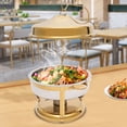 thumbnail image 4 of Chafing Dish Buffet Set, 9.5 Quart Stainless Steel Chafer, Round Buffet Servers and Warmers Set Warming Tray for Entertaining & Catering, 4 of 26