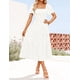 thumbnail image 2 of Vestido ZESICA para mujer, estilo bohemio, floral, midi, blanco, talla XL, 2 of 7