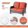 thumbnail image 5 of Vcatnet 5 Pieces Outdoor Patio Furniture Sectional Sofa All-weather Conversation Set with Fire Pit Table for Garden,Poolside,Orange, 5 of 8