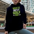 thumbnail image 2 of World's Best Golf Dad Quote with Balls, Father Golf Player, Golfing or Golfer Themed Merch Gift, Navy Blue Hooded Sweatshirt or Hoodie, X-Large, 2 of 5
