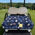 thumbnail image 3 of COEQINE Golf Cart Seat Protector with Fold Design & Carry Handle, Quilted Universal Fit 51.2x30.3 Inch for EZGO/Yamaha/Club Car 2-Seaters, 4-Pocket Storage, Blue Golf Pattern, 3 of 8