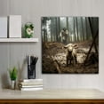 thumbnail image 3 of Jesus and Lamb Canvas Prints Christian Wall Art Décor Jesus Running After Lost Lamb Picture for Living Home Decoration - 8x8 inches Framed, 3 of 6