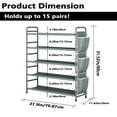 thumbnail image 3 of Seamika 5 Tier Shoe Rack Organizer Metal Shoe Storage Holds up to 18 Pairs Free Standing Shoe Shelf with Side Bag for Entryway Closet,Black, 3 of 8