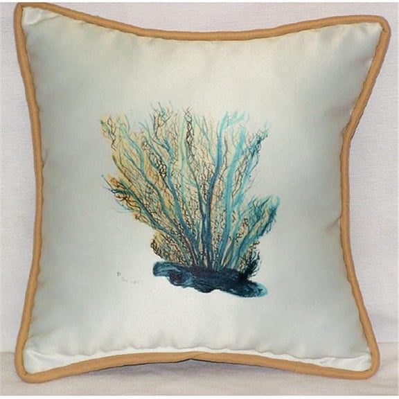 Blue Coral Small Outdoor-Indoor Pillow 12''x12''