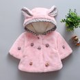 thumbnail image 4 of SILVERCELL Girls Winter Flower Pendant Windproof Hooded Coat Baby Cloak Reaching Out when Going Out for 0-18M Infant Toddler, 4 of 14