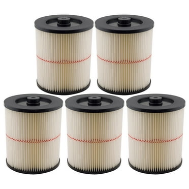 5 Pack Replacement Filters 17816 Compatible with Shop Vac Craftsman 9-17816, Fits Most 5 Gallon and Larger Wet/Dry Vacs