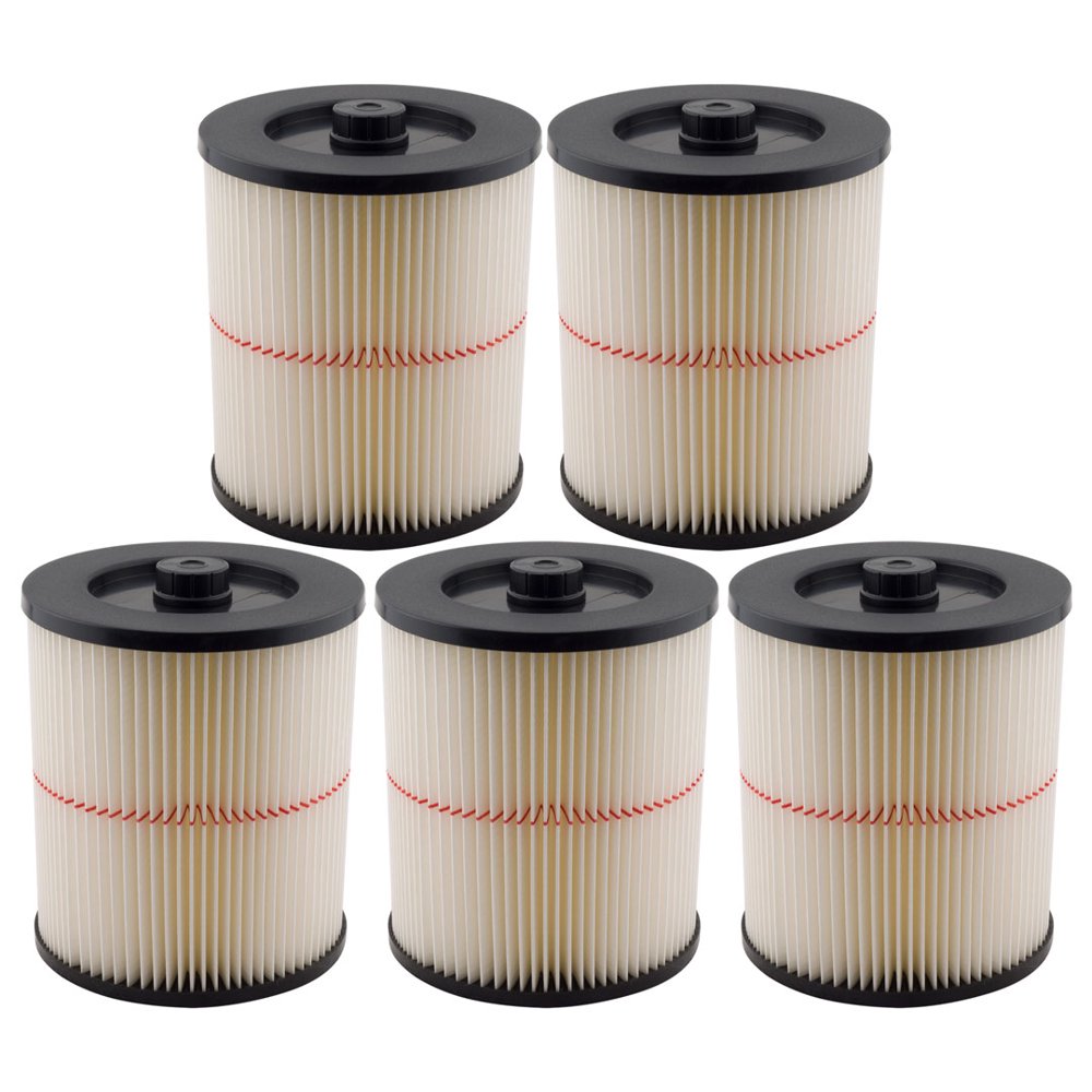 5 Pack Replacement Filters 17816 Compatible with Shop Vac Craftsman 9