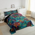 thumbnail image 3 of Erosebridal Retro Boho Floral Bedding Toddler Comforter Set,Rainbow Botanical Down Comforter,Gradient Blue Pink Bedding Sets Toddler with Comforter,Microfiber Room Decoration Reversible,2 Pieces, 3 of 7