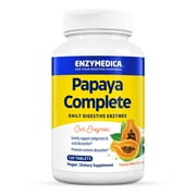 Enzymedica Papaya Complete, Daily Digestive Enzymes with Organic Papaya Juice and Chlorophyll for Meal & Nutrient Absorption, High Potency Bromelain & Papain, Vegan (Mint Flavor, 120 Chewable Tablets)