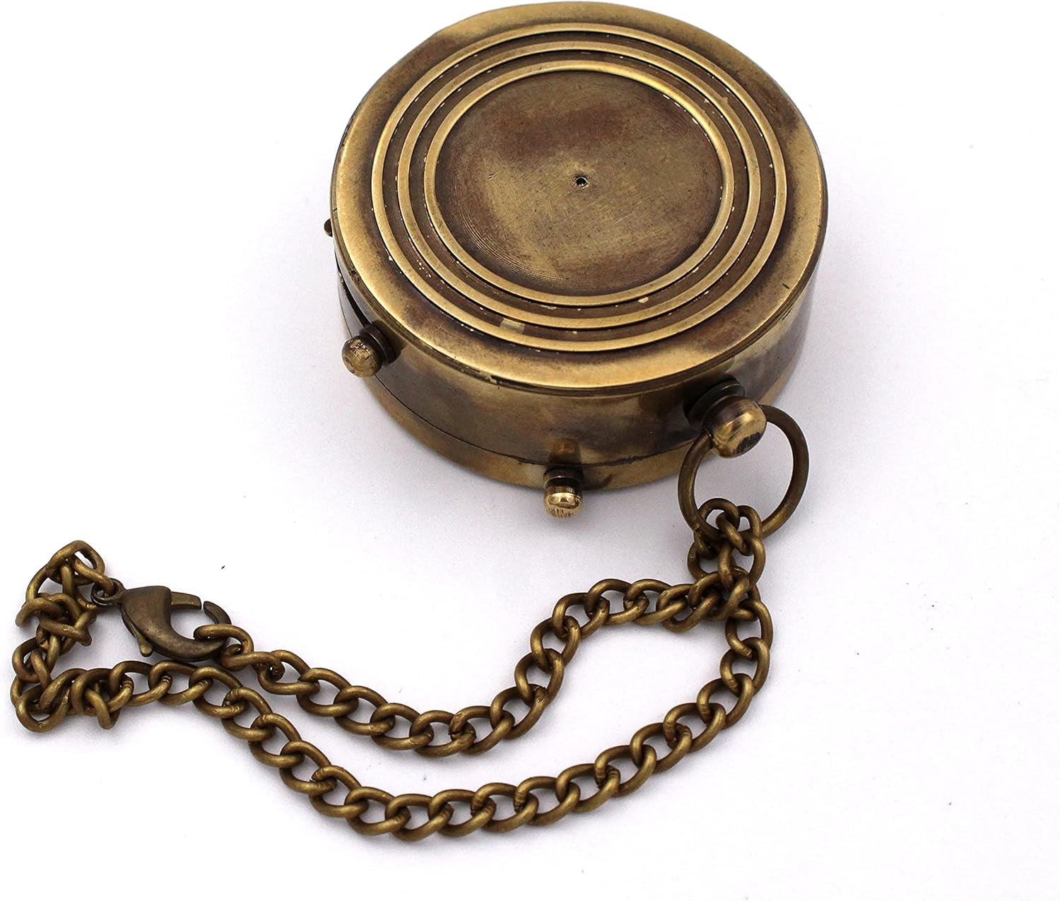 Vintage Brass Compass with Engraved Quote – “Go Confidently in The Direction of Your Dreams” – Nautical Compass with Chain & Rosewood Box – Graduation, Retirement Gift for Him or Her