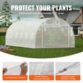 thumbnail image 3 of KFFKFF Walk-in Tunnel Greenhouse, 20x10x7 ft, Featuring a Durable Galvanized Steel Frame and White PE Covering, Equipped with a Roll-up Zipper Door and 12 Ventilation Windows, 3 of 9