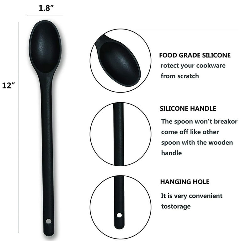 Silicone Spoons,mixing Spoons Heat Resistant Baking Serving Spoon