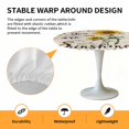 thumbnail image 6 of Sunflower Leaves Elastic Fitted Round Table Cover Spring Floral Retro Waterproof Outdoor Tablecloth for Holiday Party, Picnic, Patio & Dining Fits Tables Up to 55"-60", 6 of 8