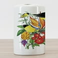 thumbnail image 3 of Exotic Ceramic Toothbrush Holder, Colorful Tropical Fauna and Botany Composition with Flowers and Birds, Decorative Versatile Countertop for Bathroom, 4.5" X 2.7", Multicolor, 3 of 4