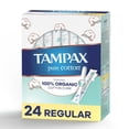 thumbnail image 1 of Tampax Pure Cotton Tampons, Contient un Cœur en Coton Biologique à 100 %, Absorption Régulière, 1 of 8