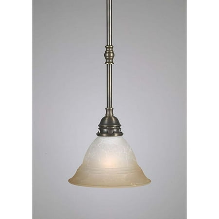 - Aztec Lighting Transitional 1 Light Antique Brass Mini Pendant