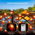 thumbnail image 4 of Cadena de luces de Halloween, cadena de luces LED de 3 m y 20 hojas de arce, funciona con pilas, IP65, impermeable, para decoración interior y exterior, para dormitorio, Acción de Gracias, 4 of 5