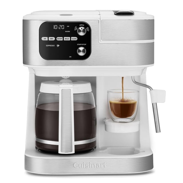 Cuisinart Cafetera Barista System, Coffee Center Máquina de café 4 en 1, Café de una sola porción, Compatible con cápsulas Espresso y Nespresso, Jarra de 12 tazas, Blanco, SS-4N1W