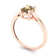 thumbnail image 2 of 1 ct Oval Cut Simulated Champagne Diamond Solitaire Engagement Ring for Women in 18K Rose Gold, 2 of 5