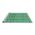 thumbnail image 2 of Ahgly Company Machine Washable Indoor Square Abstract Turquoise Blue Modern Area Rugs, 7' Square, 2 of 4