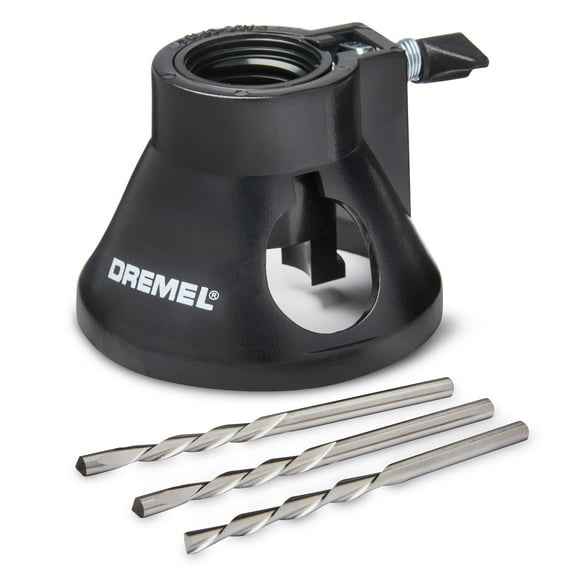 Dremel 565 1/8" Multipurpose Rotary Tool Spiral Guide Cutting Attachment Kit, Cutting Guide, and 3 Accessories, 4 pieces