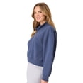 thumbnail image 3 of Hanes EcoSmart Women’s Fleece Quarter-Zip Pullover Navy Heather S, 3 of 5