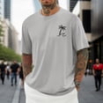 thumbnail image 2 of Mens Polos Shirts Print Short Sleeve Crew Neck Comfort Plus Size Mens Clothing,Light Gray,XS, 2 of 4