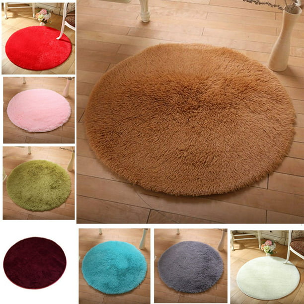 Jansion Round Fluffy Soft Area Rugs, Small Round Accent Rugs