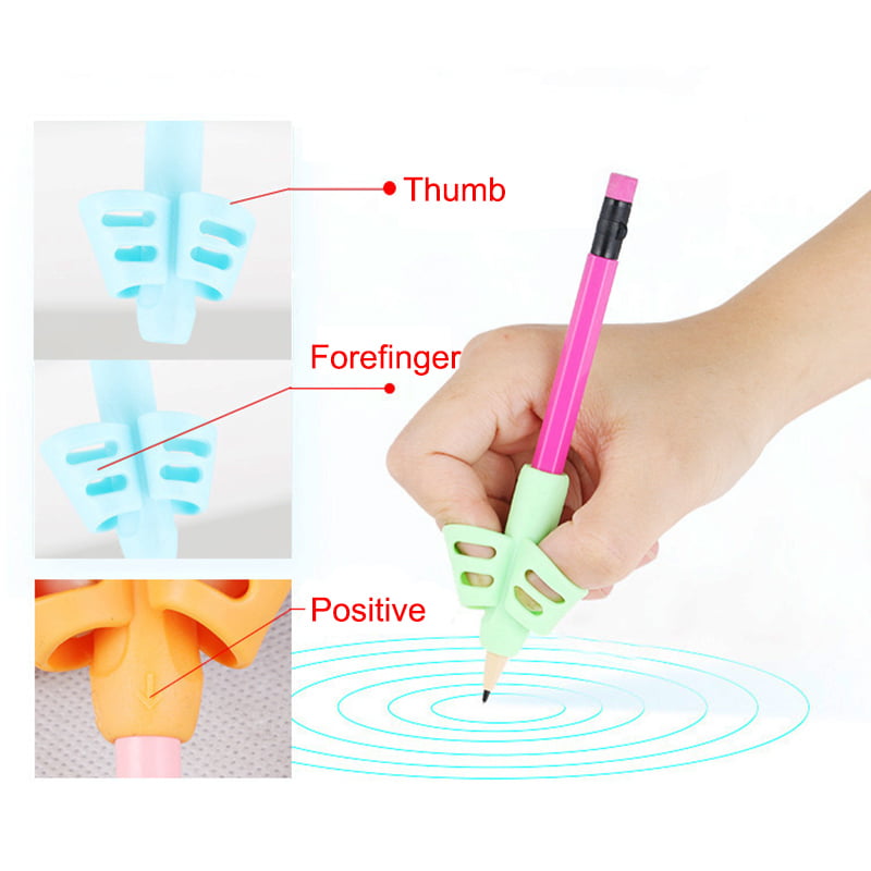 3PCS Children Ergonomic Posture Correction Training Pencil Holder Kit 