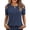 Dark Blue, variant on Staron Cold Shoulder Tops for Women Casual Summer Blouse Round Neck Short Sleeve Loose Fit Fashion Tunic Tshirt, Red S
