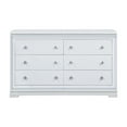 thumbnail image 2 of Benjara Axl 63 Inch 6 Drawer Wide Dresser, Mirror Trim, Crystal Accent, White Wood, 2 of 5