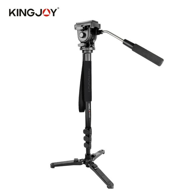 KINGJOY Aluminium Alloy Camera Monopod Unipod with Fluid Ballhead Quick Release Plate Tripod Base Carry Bag Adjustable Height 1/4 Inch Screw Mount for Canon Sony Nikon DSLR Cameras Max. Load Capacity