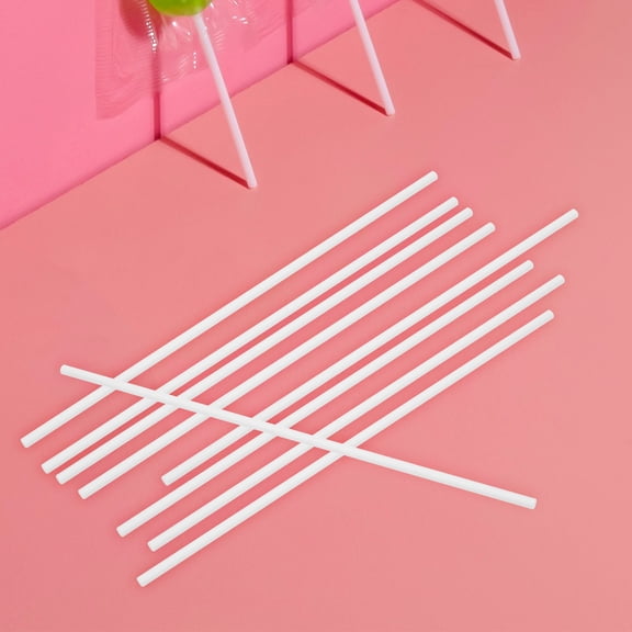 PTOOTP 100 Pcs White Lollipop Sticks for Candy Making, Cake , Baking, and Craft Supplies