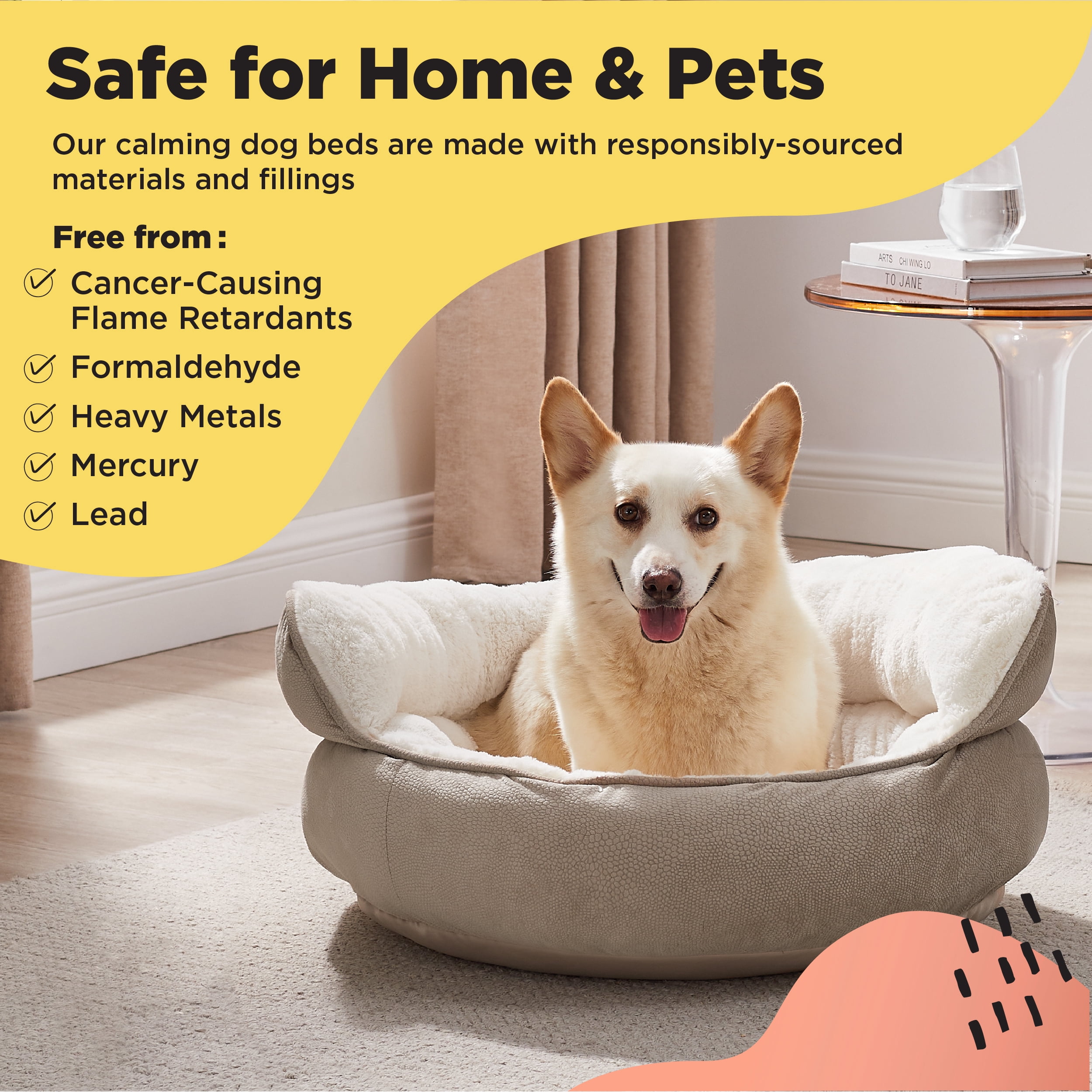 Best Friends by Sheri Pet Throne Wheat Jumbo Round Orthopedic Cat and Dog