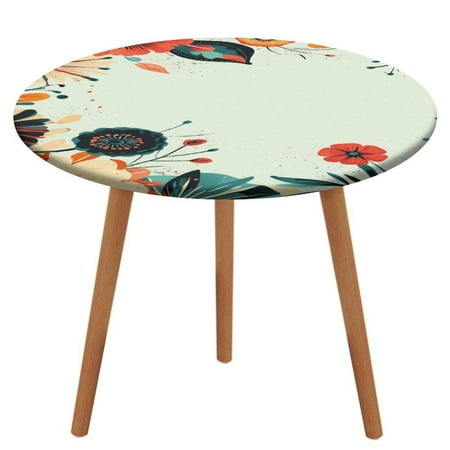 

Bohemian Mandala (123) Tablecloth Round Elastic Fitted Waterproof Table Cover Cloth for Dining Room Indoor Outdoor Decor