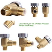 Upgraded Brass RV Vacuum Breaker Check Valve, 571-VAC-CHK-A Camper Trailer Flusher Check Valve fit for b&b Model 571 Check valve Replace Leaking Vacuum Breaker on Black Tank System 1/2 DN Male